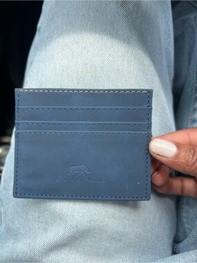Blue Vegan Leather Card Holder // wallet